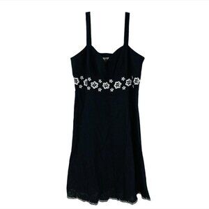 Vintage Chadwick’s Linen Blend Embroidered Floral Babydoll Dress Size 18